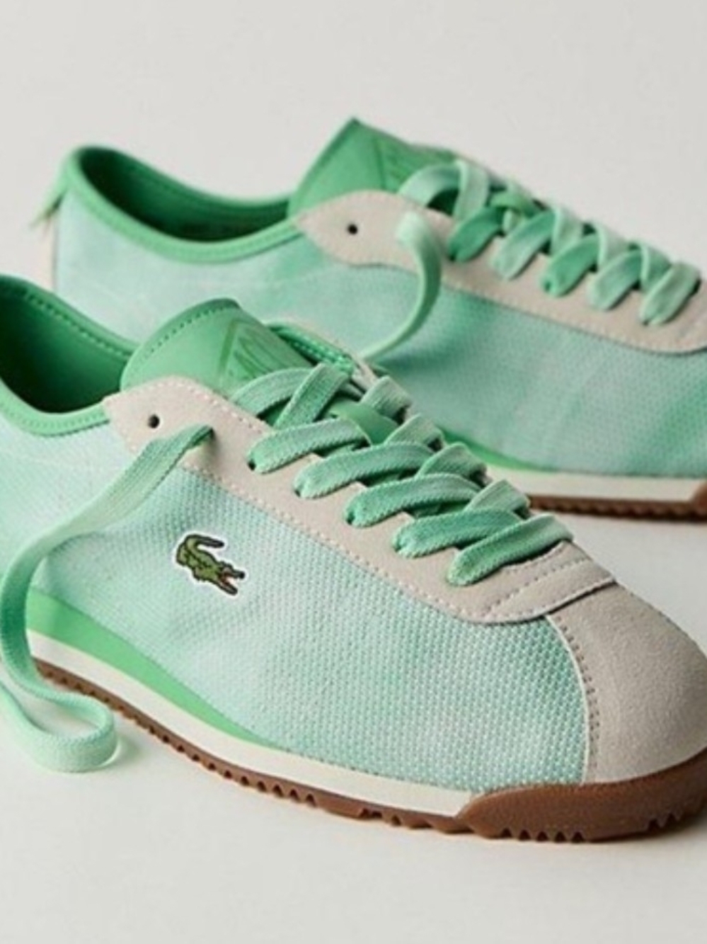 Lacoste Mint Green & Cream Women’s Sneakers